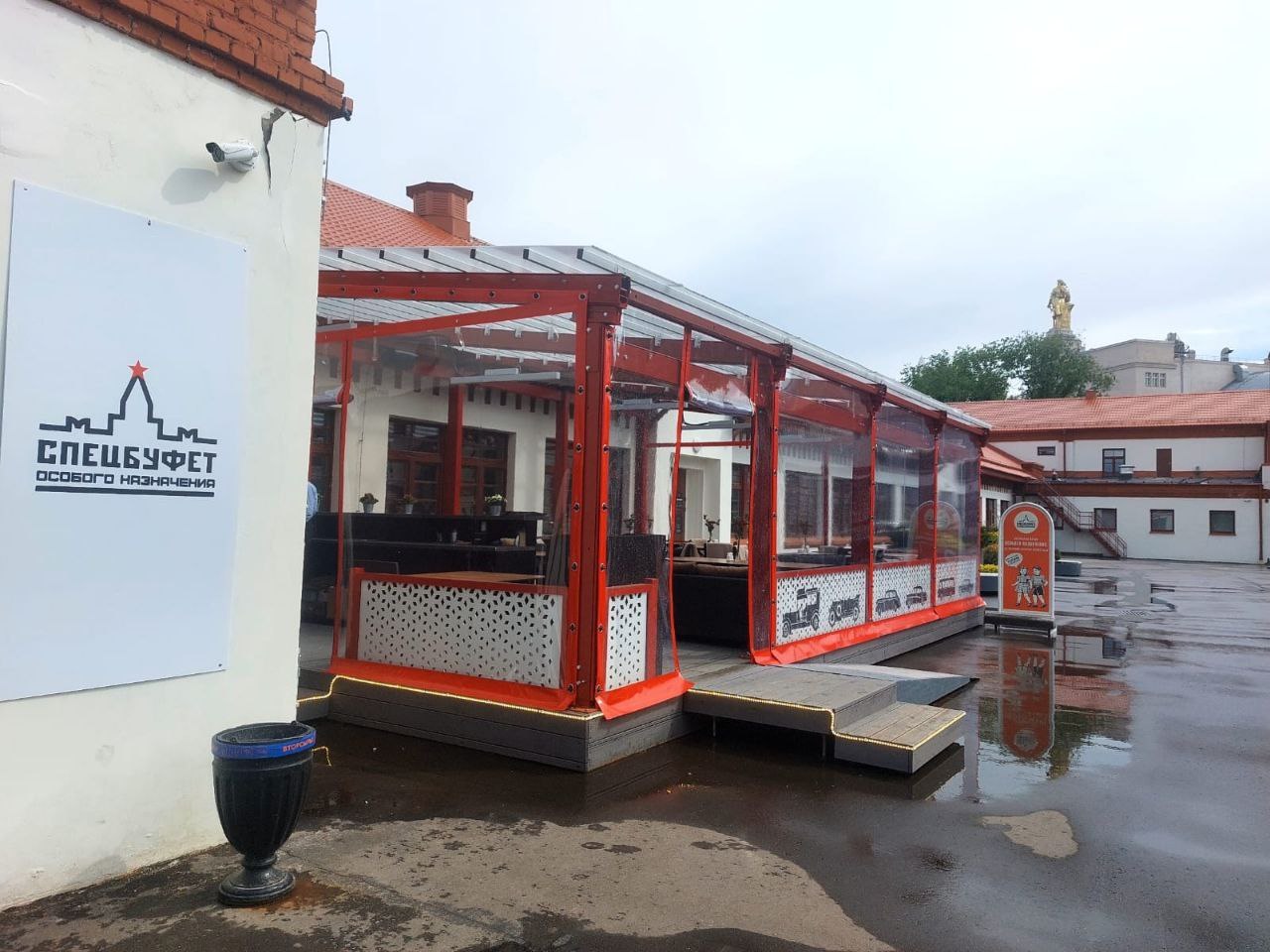 ПВХ шторы для летней террасы кафе в Александрове